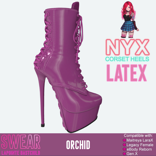 Heels - Nyx Corset LATEX ORCHID