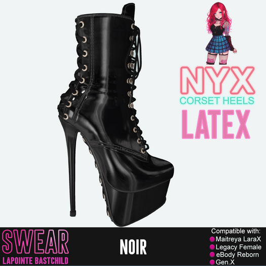 Heels - Nyx Corset LATEX NOIR
