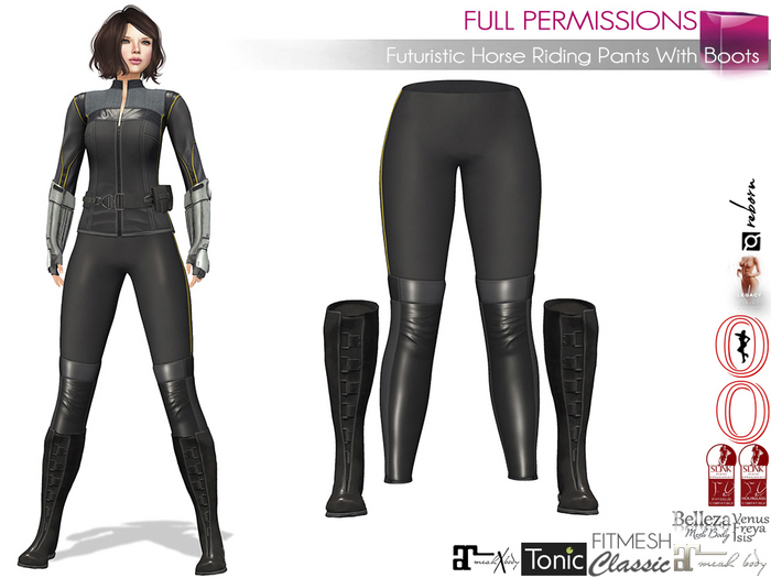FULL PERM Futuristic Horse Riding Pants With Boots