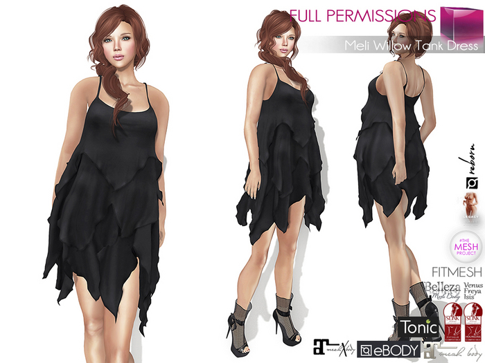 Full Perm Female Willow Tank Dress Slink Maitreya 5.3 LaraX Belleza Tonic TMP Ebody Reborn Legacy