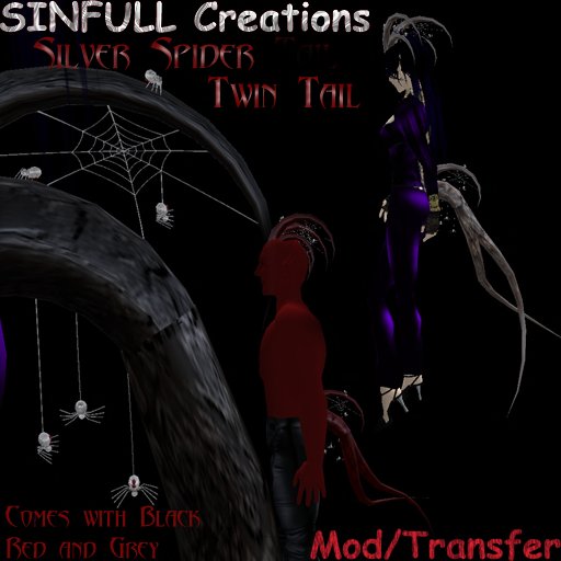 Sinfull Silver Spider Tail