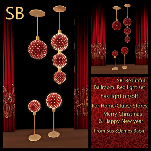 SB  Beautiful  Ballroom  RED light set Has light on/off