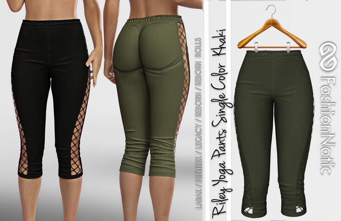 Pants Riley Yoga Khaki - LaraX, PetiteX, Legacy, Reborn, Rolls - FashionNatic