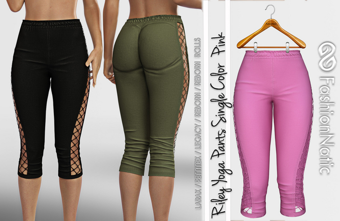 Pants Riley Yoga Pink- LaraX, PetiteX, Legacy, Reborn, Rolls - FashionNatic