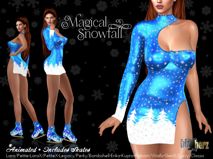 hizNherz Snowfall Blue Womens Outfit (Animated)
