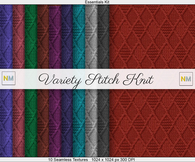 Variety Stitch Knit 10 Seamless Textures NM