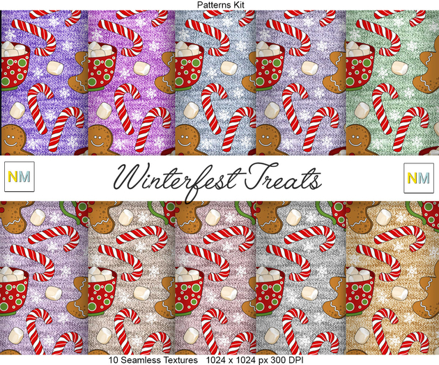 Winterfest Treats Wool Textures NM