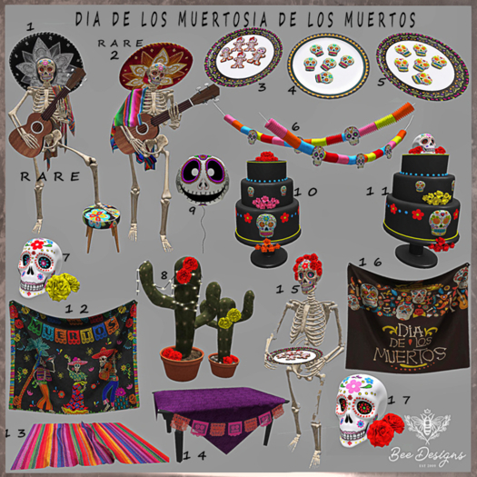 02  Bee Designs Dia de Los Muertos RARE