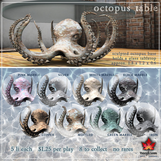 Trompe Loeil - Octopus Table Marble Black