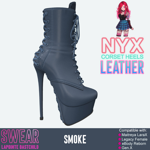 Heels - Nyx Corset LEATHER SMOKE