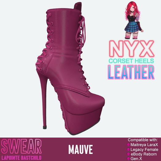 Heels - Nyx Corset LEATHER MAUVE