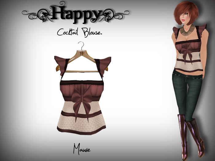 {Happy} Cocktail Blouse (Mauve)