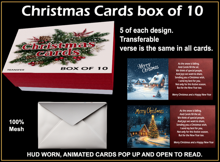 box of 10 Christmas cards
