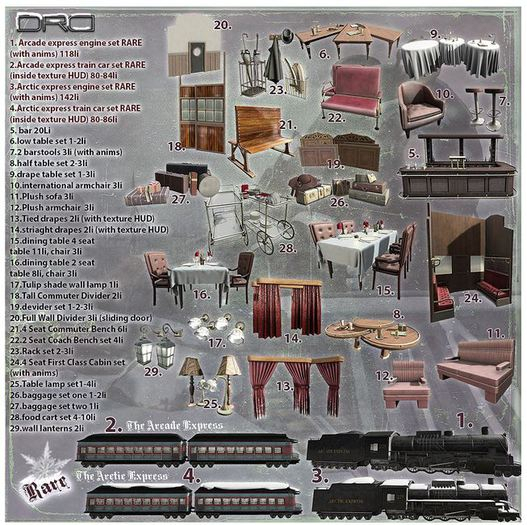 9 -DRD- AE - Train Car - Drape Table Set