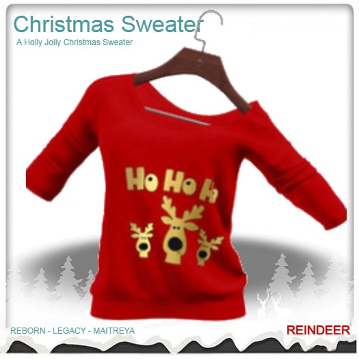 REINDEER XMAS Off Shoulder Sweaters (Boxed)