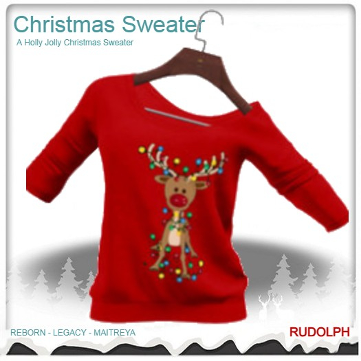 RUDOLPH XMAS Off Shoulder Sweaters (Boxed)