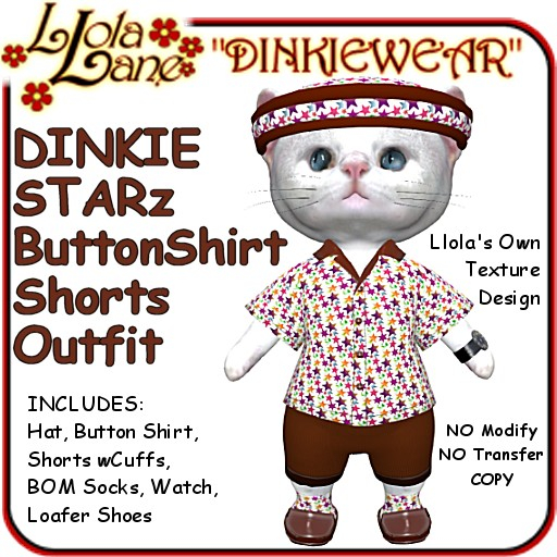 Dinkie tiny DINKIEWEAR starz ButtonShirt and SHORTSwCuffs Outfit boys boy