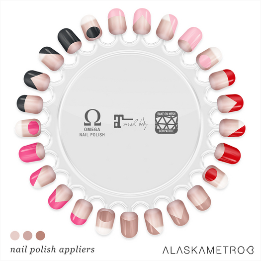 "Classic: Partial" nail set | OMEGA applier | MAITREYA manicure + pedicure applier | Senra Bakes-on-Mesh