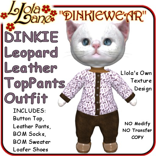 Dinkie tiny DINKIEWEAR leopard LEATHER TOP/PANTS OUTFIT boys boy