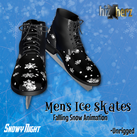 hizNherz Mens Skates - Snowy Night (Animated, Unrigged) **MANY MORE COLORS IN-STORE**