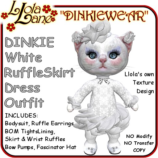 dinkie tiny DINKIEWEAR white RUFFLED SKIRT DRESS Outfit