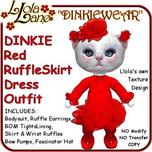 dinkie tiny DINKIEWEAR red RUFFLED SKIRT DRESS Outfit