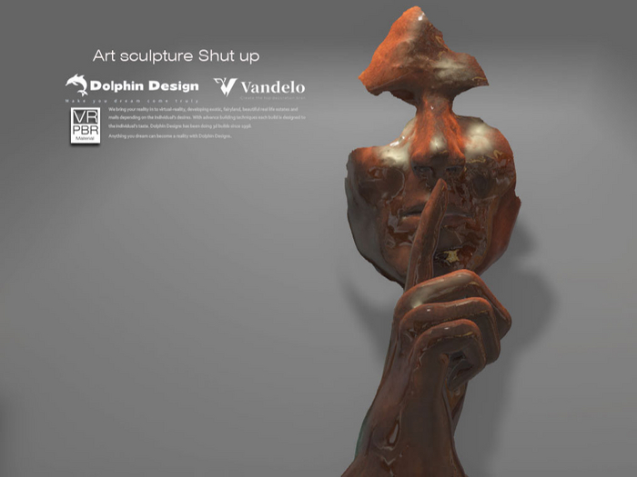 [Dolphin Design]Art sculpture Shut up
