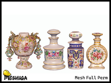 Meshuga Vintage Porcelain Perfume Bottles Pack 2 FULL PERM MESH