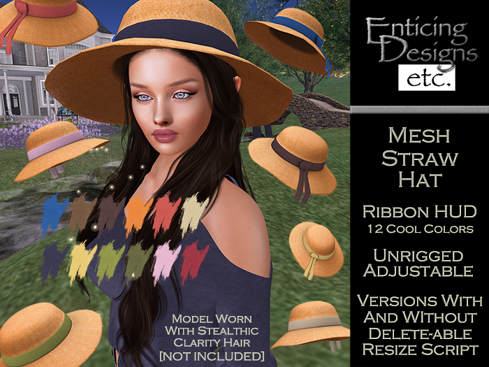 *ED HUD Pack Straw Hat - 12 Cool Colors