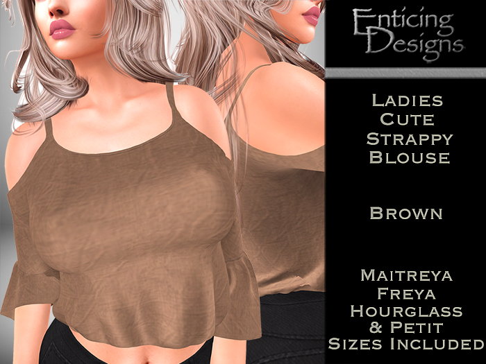 *ED Cute Strappy Blouse - Brown