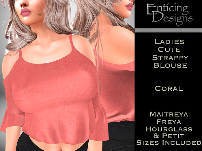 *ED Cute Strappy Blouse - Coral
