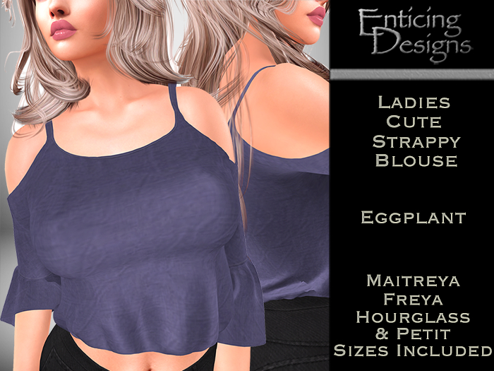 *ED Cute Strappy Blouse - Eggplant