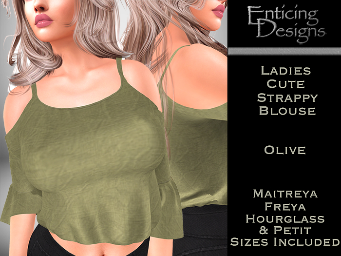 *ED Cute Strappy Blouse - Olive