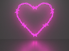 Barbed wire heart neon sign Full Permission
