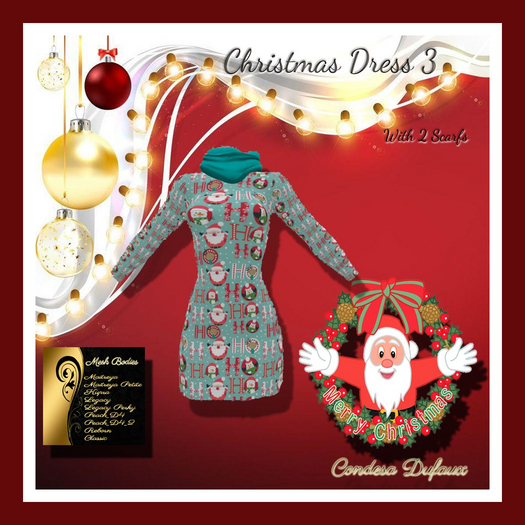 Ugly Christmas Dress  3 with Scarf (Wear)