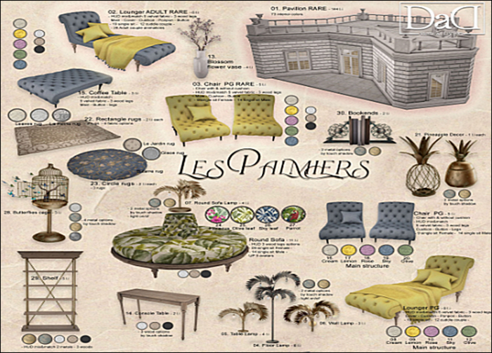 18 -DaD- Les Palmiers- chair pg rose m/t box