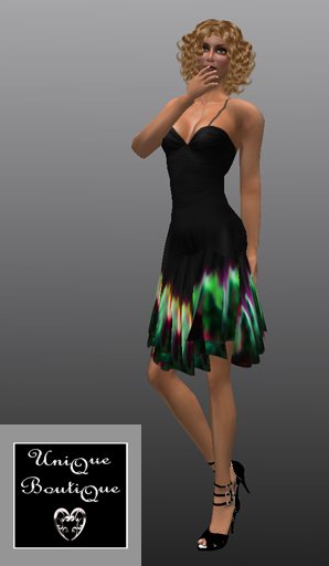 *UniQue* Emerald Black Summer Dress