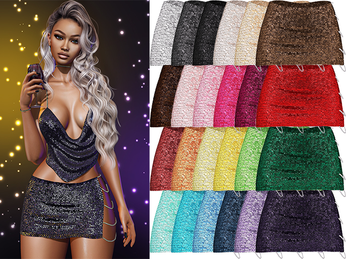 Geri New Year's Eve Sequin Skirt 2.0 [FATPACK] - Maitreya Lara • LaraX • Petite • PetiteX • Legacy • Reborn