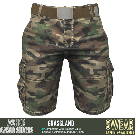 Cargo Shorts - Asher CAMO GRASSLAND