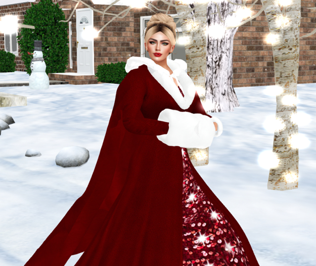 FG006 - The White Christmas Gown, Cloak and Muff -