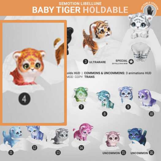 SEmotion Libellune Baby Tiger Holdable COMMON 04