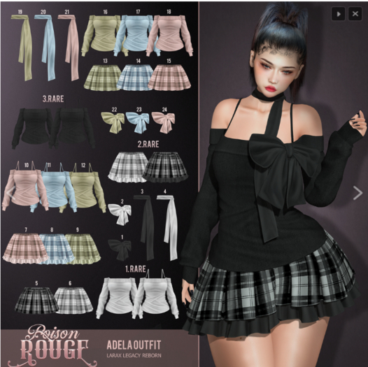 27. POISON ROUGE Adela Wool Sweaters Black Reborn RARE
