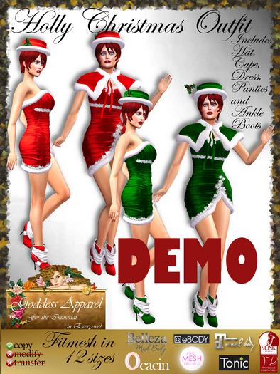 *Goddess* Holly Christmas Outfit DEMOS