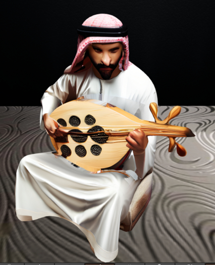 Arabian artist playing with Oud, Music 005_1