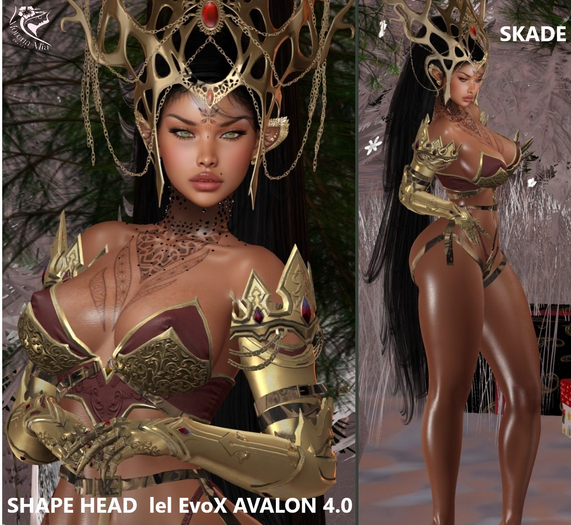 SKADE SHAPE HEAD EvoX  AVALON 4.0 Lelutka (Maitreya,larax,legacy,,Reborn,Erika ,,Belleza Gen.X Curvy.Kupra