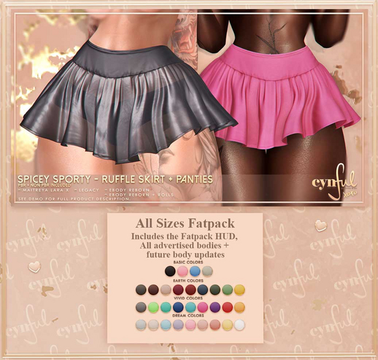 Cynful Spicey Sporty - Ruffle Skirt Set - All Sizes Fatpack