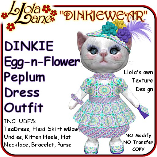 dinkie tiny DINKIEWEAR Eggs N Flowers Peplum Dress Outfit