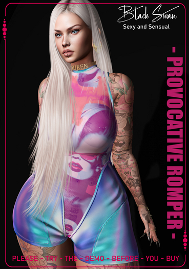 Black Swan - Provocative Romper holo face