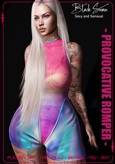 Black Swan - Provocative Romper - holo dots