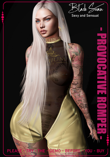 Black Swan - Provocative Romper - gold premium